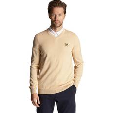 Lyle & Scott Mens Golf V Neck Jumper in Sand Sand Dune