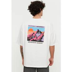 Trendyol Collection Weißes, Bedrucktes Oversize-t-shirt Mit Rundhalsausschnitt Und Kurzen Ärmeln für Herren