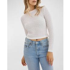 Lamarque Nandra Bubble Textured Long-Sleeve Crop Top