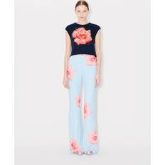 Kenzo Women Trousers & Shorts Kenzo Rose' Pleated Pants Light Blue Womens