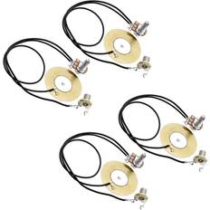 Tlily 4Pcs 50MM Guitar Pickup Piezo Transducer Prewired Amplifier with 6.35MM Output Jack for Acoustic Guitar Ukulele Guitar