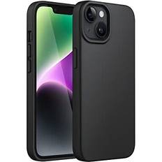 JeTech Silikon hülle für iphone 14 61 zoll ganzkörper handyhülle mit seidig-weicher Schwarz 6,1 zoll