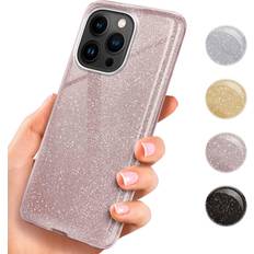 Oneflow Glitzer handyhülle für apple iphone 15 pro schutzhülle strass silikon hd glitter Shine Gold Golden