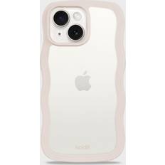 Holdit Apple iPhone 14 Plus Mobilskal Holdit Phone Case Wavy Light Beige/Transparent iPhone 15 Plus