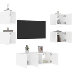 vidaXL 6 Piece TV Wall Units White Engineered Wood
