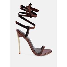 Bronze Heeled Sandals London Rag Smacker Women's Lace-Up Dress Sandals, 7, Brown