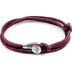 Anchors Bracelets Anchor & Crew Aubergine Purple Dundee Silver and Rope Bracelet