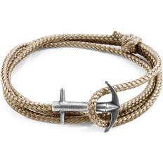 Anchor & Crew Sand Brown Admiral Anchor Silver and Rope Bracelet