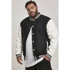 Urban Classics Herren Oldschool College Jacket Jacke, blk/wht