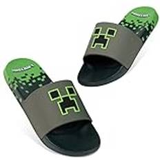 Minecraft Flip-Flops Barn Unisex Sandaler Barn Strand Flops Barn Skor Barn Sommar Strand Pool Sneakers Barn Flippers 28-39 Creeper Grön, Grå grön Flip Flops