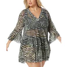 Coco Reef Women's Printed Enchant Tiered Swim Dress Cover-Up Black