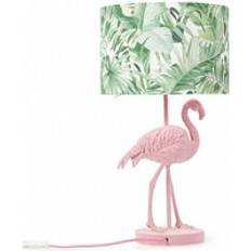 ValueLights Velvet Flamingo Tropical Palm Table Lamp