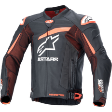 Alpinestars MC-Jakke GP Plus R V4 Rideknit Leather, Sort/Neonrød/Hvid