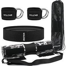 Barbell Pad Set for Squats Hip Thrusts, Barbell Weight Set Neck and Shoulder Protective Cushion Pad with 2 Gym Ankle Straps Booty Resistance Bands for Olympic Standard Bars Cable Machine