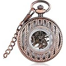 VejiA Trendy Pocket Watch, Exquisite Skeleton Stripe Pocket Watch for Men, Steampunk Mechanical Hand Winding Pocket Watch Gift,pocket watches for men personalised