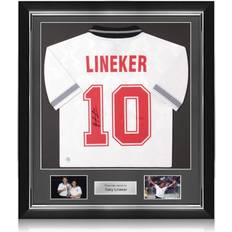 Exclusive Memorabilia Gary Lineker Signed England 1990 Football Shirt. Deluxe Frame