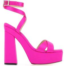 45 - Rosa Sandaletten Jimmy Choo Fuchsia Satin Gaia Sandals