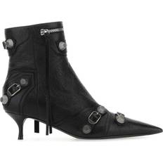 Balenciaga Women Ankle Boots Balenciaga Black Leather Cagole Ankle Boots