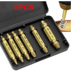 Wejoy 6pcs Damaged Screw Extractor Speed Out Drill Bits Removal Tool Broken Bolt Remover Deburrer