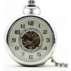 VejiA Fashion Simple Roman Number Mechanical Pocket Watch With Chain Causal Watch For Men