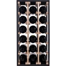 Oak Wine Racks Caverack Half Alda 18 Bottles Oak and Black Wine Rack 30x60cm