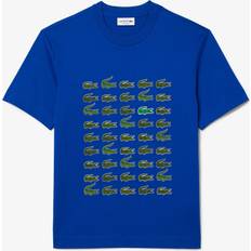 Lacoste Unisex T-shirts Lacoste Unisex Relaxed Fit Iconic Print T-Shirt Blue