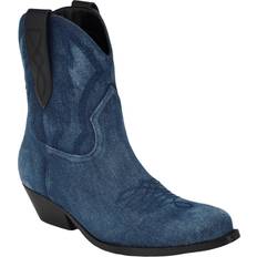 Guess Women High Boots Guess Ginette Cowboy Bootie Women's Blue Boots