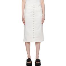 Courreges White Multiflex Denim Midi Skirt 0001 Heritage White FR