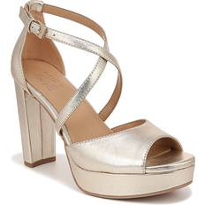 Naturalizer Melody Platform Sandals Champagne Leather