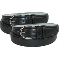 CTM Leather 1/8 Dress Belt Pack of 2 Women