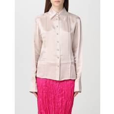 Acne Studios Overdele Acne Studios Elegant Silk Satin Blouse Shirt - Beige