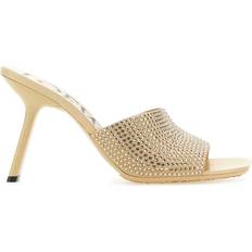 Beige Suede Petal Mules