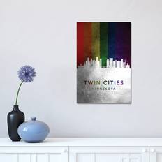 Ebern Designs Twin Cities Minnesota Spectrum Skyline Adrian Baldovino Framed Art