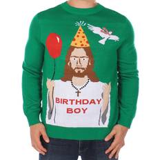 Christmas Sweaters - Green Tipsy Elves Men's Happy Birthday Jesus Ugly Christmas Sweater