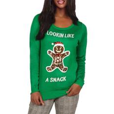 Christmas Sweaters - Green Tipsy Elves Women's Lookin' Like Snack Ugly Christmas Sweater