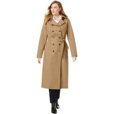 Jessica London Outerwear Jessica London Plus Women's Double Breasted Trench Coat in Soft Camel Size W Raincoat