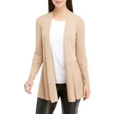 Anne Klein Cardigans Anne Klein Monterey Open-Front Longline Cardigan latte