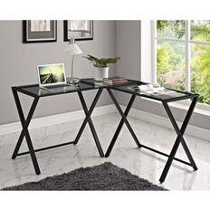 Walker Edison D51X29SM X-frame L-Shaped Writing Desk