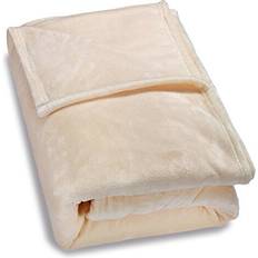 Deuba Versatile Super Soft Plush Microfibre Fleece Blankets Beige (200x)