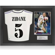 Exclusive Memorabilia Zinedine Zidane Signed Real Madrid 2022-23 Home Football Shirt. Icon Frame