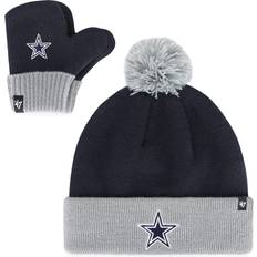 Beanies '47 Dallas Cowboys Toddler Bam Bam Cuffed Knit Hat with Pom & Mittens Set