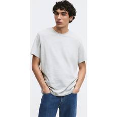 Ribbed T-shirts H&M Men Grey Regular Fit T-shirt