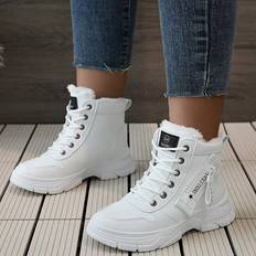 Shein Skor Shein Women's Boots 2023 New Arrival, Winter Warm High-Top Sport Shoes With Thick Non-Slip Sole For Snow