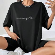 Shein Oberteile Shein Women's Casual Oversized Short Sleeve T-Shirt With Letter Print For Summer