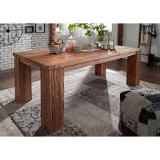 Teak Tavoli da pranzo Massivmoebel24 In Legno Di Teak 200 x 110 x 76 Naturale Grezzo Bassano #103 Tavolo da pranzo