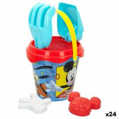 Sæt med legetøj til stranden Mickey Mouse Ø 14 cm Plastik 24 enheder