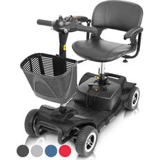 Mobility Scooters VIVE Vive 4 Wheel Mobility Scooter Electric Powered Wheelchair Device Compact Heavy Duty Mobile for Travel, Adults, Elderly Long Range Power Extended Battery with Charger and Basket Included