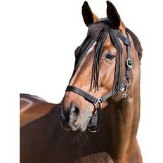 Bonnets pour chevaux Horze Frontal anti-mouche pour cheval nylon Noir