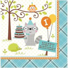 Creative Party Creative Party Paper Woodland 1st Birthday Napkins Pack of 16