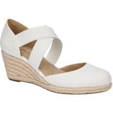 Faux Leather Espadrilles Easy Street Pari Women's White Sandal